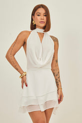 Vestido Frente Única Com Babados Lidi